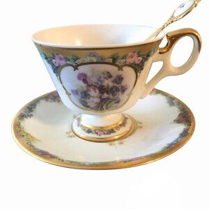 Bradford Exchange Lena Liu Sweet Pea Tea Cup Saucer 9th Issue Flower